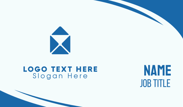 Blue Mail Envelope Business Card Design Image Preview