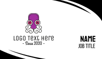 Violet Cartoon Octopus  Business Card Image Preview