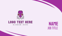 Violet Cartoon Octopus  Business Card Image Preview