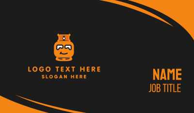 Orange Gas Tank Mascot Business Card Image Preview