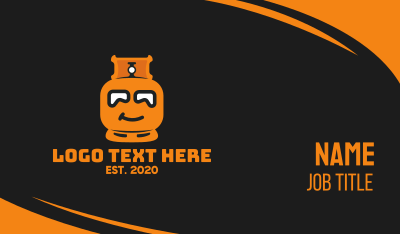 Orange Gas Tank Mascot Business Card