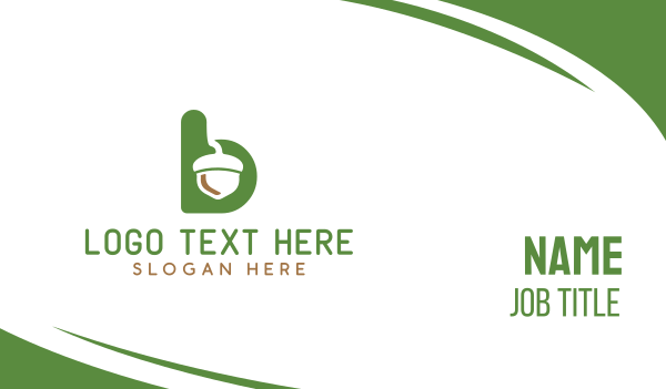 Acorn Green Letter B Business Card Design Image Preview