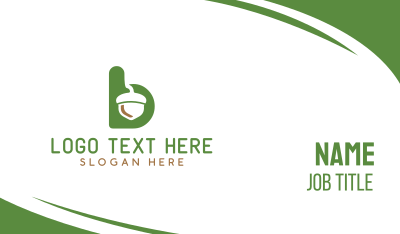 Acorn Green Letter B Business Card Image Preview