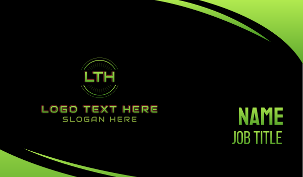 Futuristic Gaming DJ Letter Business Card Design Image Preview