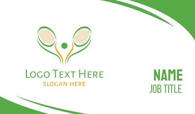 Green Tennis Racket Business Card
