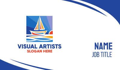 Sunrise Sailboat Boat Painting Business Card Image Preview