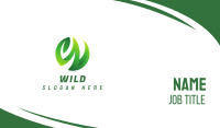 W Vine Leaf Business Card Image Preview