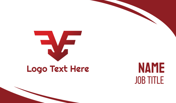 V Red Wing Symbol Business Card Design