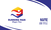 Running Person Badge Business Card Image Preview