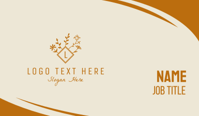 Autumn Floral Lettermark  Business Card Image Preview