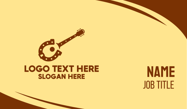 Horseshoe Guitar Business Card Design Image Preview