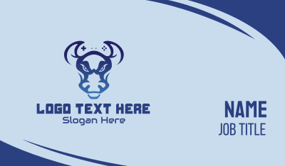 Gaming Bull Mascot  Business Card