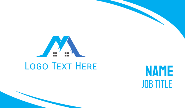 Blue Mountain House Business Card Design Image Preview