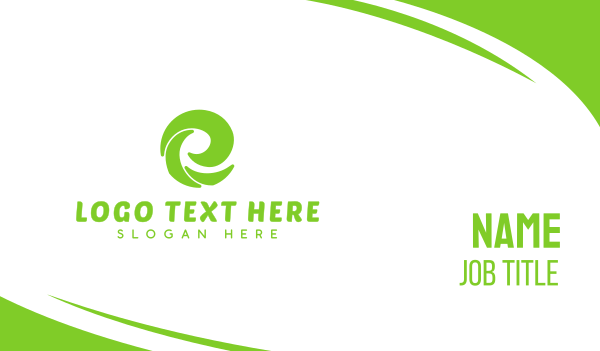 Green E Eco Business Card Design Image Preview