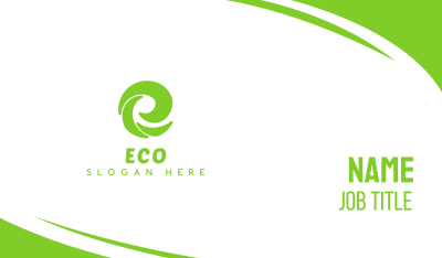 Green E Eco Business Card Image Preview