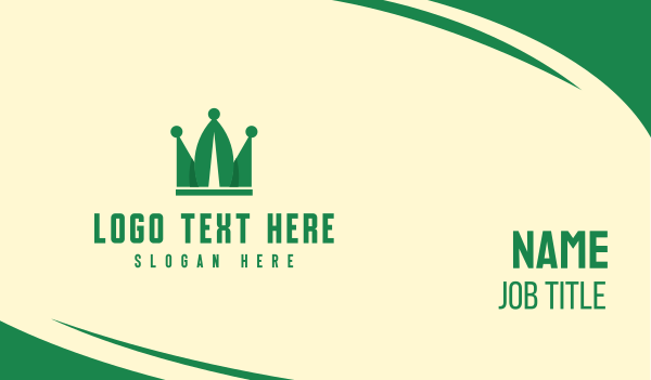 Green Leaf Crown Business Card Design Image Preview