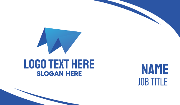 Blue Airplane Origami Business Card Design Image Preview