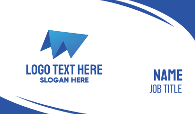 Blue Airplane Origami Business Card Image Preview