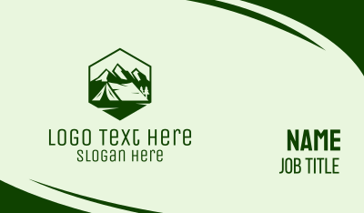 Mountain Camping Tent  Business Card