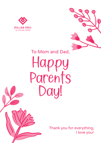 Floral Parents Greeting Poster Image Preview