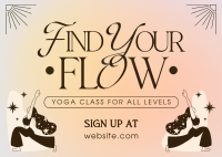 Minimalist Yoga Class Postcard Design