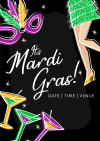 Mardi Gras Flapper Poster Design