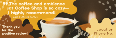 Quirky Cafe Testimonial Twitter header (cover) Image Preview