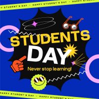 Students Day Greeting Instagram Post Design