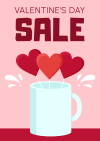Valentines Heart Cup Poster Design