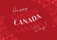 Floral Canada Day Postcard Image Preview