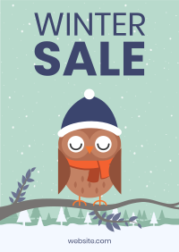 Owl During Winter Flyer Design