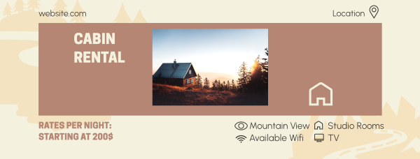 Cabin Rental Features Facebook Cover Design Image Preview