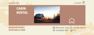 Cabin Rental Features Facebook cover Image Preview
