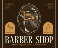 Rustic Barber Shop Facebook Post Design