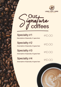 Signature Cafe Menu Preview