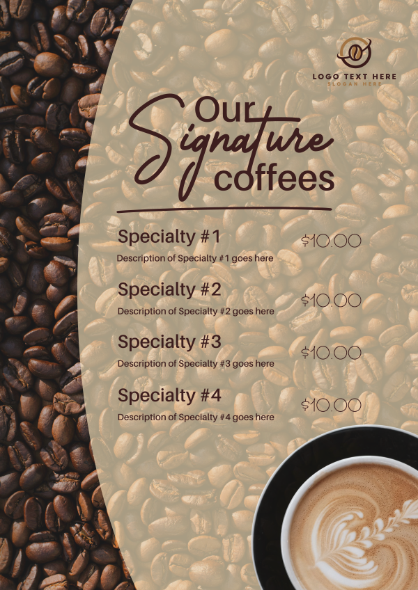 Signature Cafe Menu Design Image Preview
