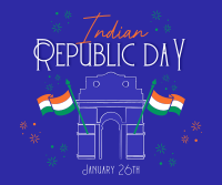 Festive Quirky Republic Day Facebook Post Design