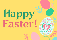 Eggs and Flowers Easter Greeting Postcard Image Preview