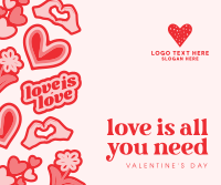 Valentine Love Facebook Post Design