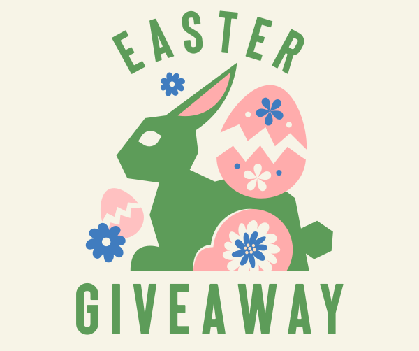 Floral Easter Bunny Giveaway Facebook Post Design