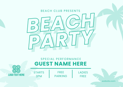 Beach Club Party Postcard