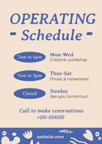Minimalist Operating Hours Poster Preview