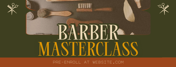 Retro Barber Masterclass Facebook Cover Design