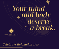 Celebrate Relaxation Day Facebook Post Design