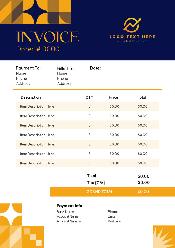 Abstract Professional Business Invoice Design