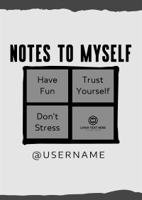 Note to Self List Poster Design