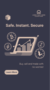 Secure Cryptocurrency Exchange Instagram story Image Preview