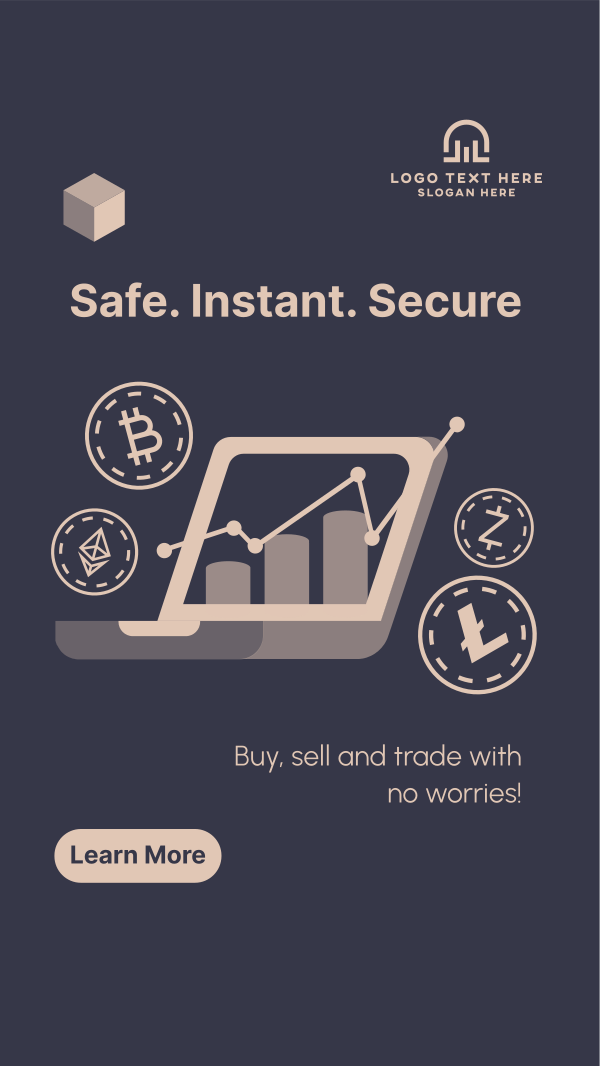 Secure Cryptocurrency Exchange Instagram Story Design Image Preview