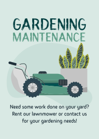 Garden Lawnmower Poster Design