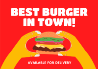 The Best Burger Postcard Image Preview